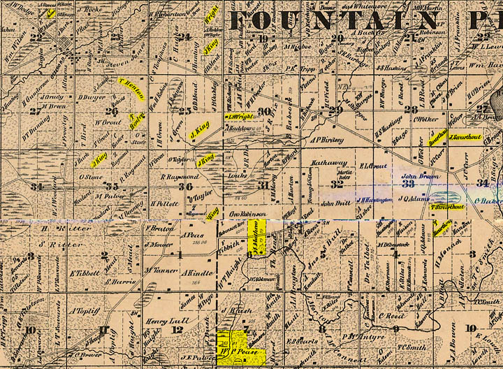 1861 map Mathews 80 acres Columbia County