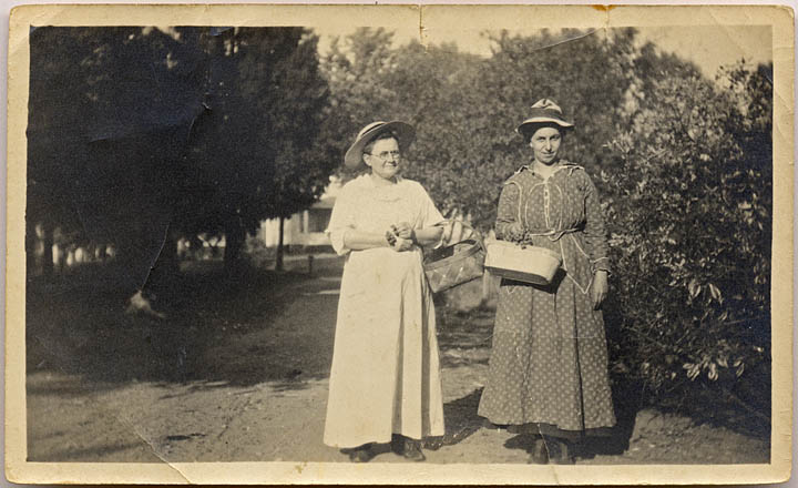 Cora Mathew Henton about 1915 on Elmer Hurelle farm