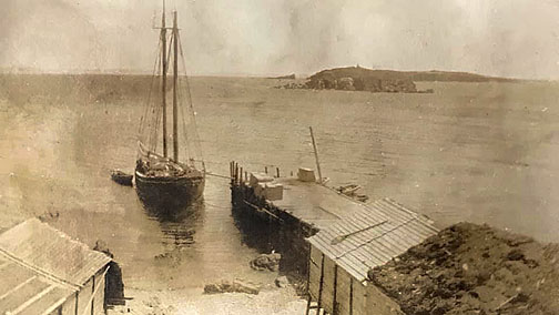1920s schooner "The Garland" at the Freshwater wharf Newfoundland