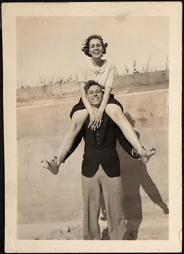 1935 Jim and Peg at Silver beach Mass