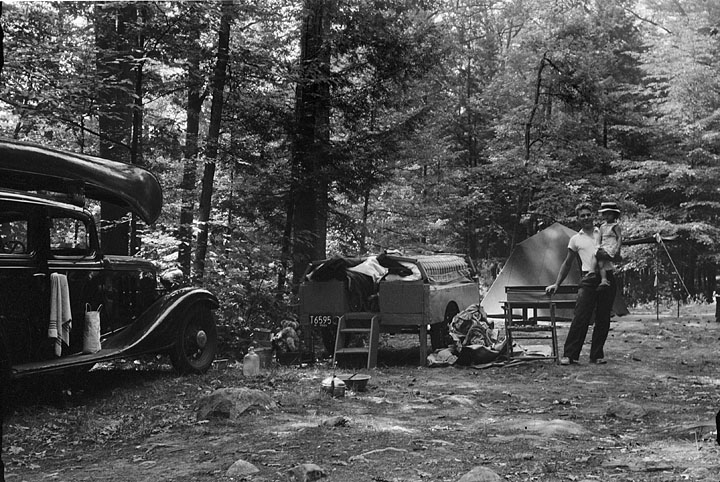 Camping in 1941 with the trailer