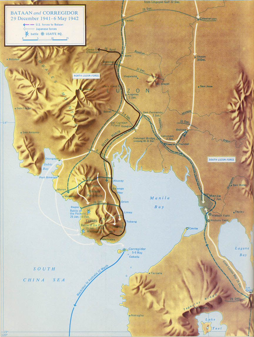 1941-2 Map of Bataan and Corregidor