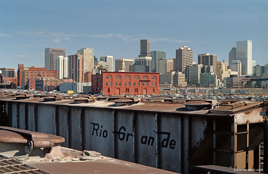 Denver skyline from rail yards