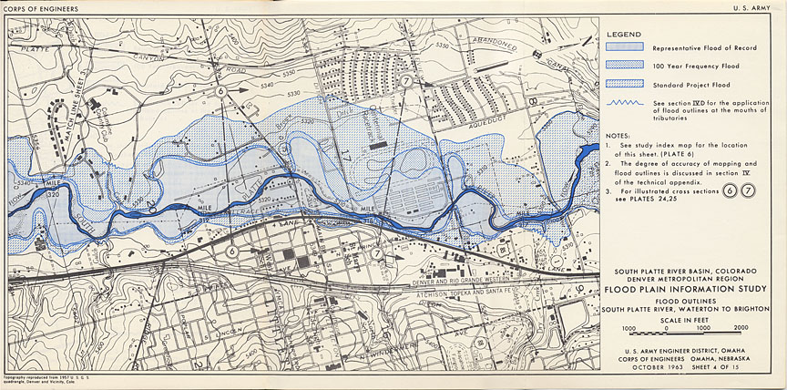 Littleton Flood Map 1963
