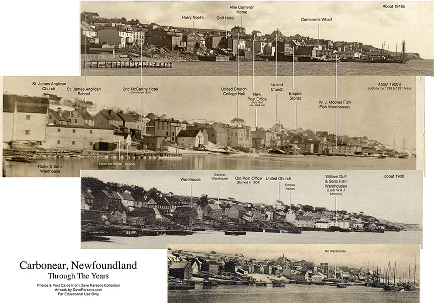 Carbonear, Newfoundland panoramic photos through the years