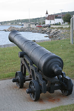 canon aimed at the bay
