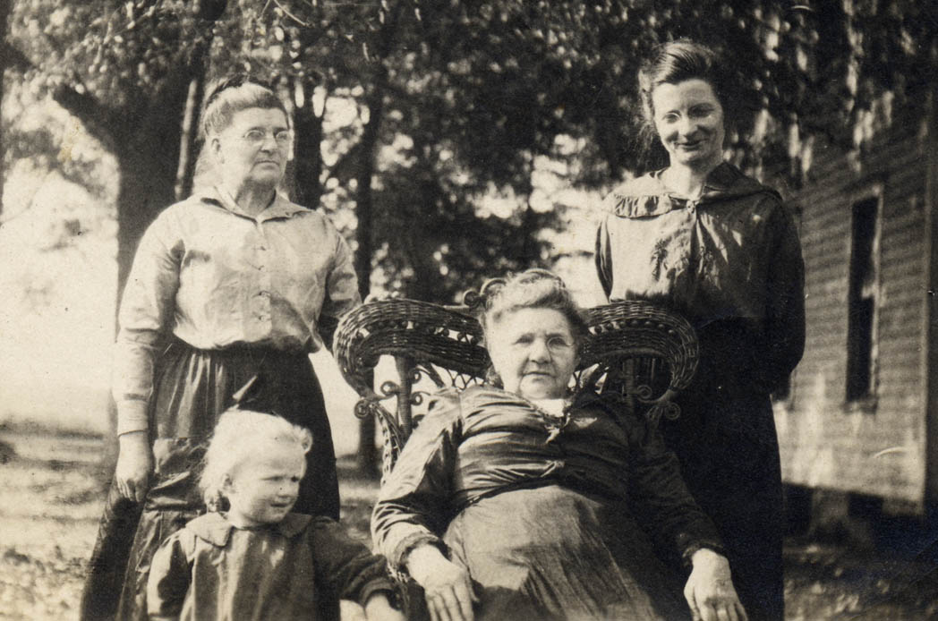 Florence Hurelle Peck stands next to her mother Elizabeth or 'Eliza Stanton Hurelle
