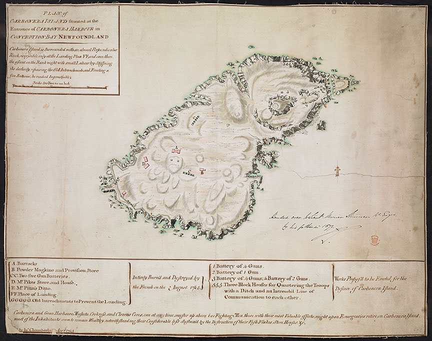 1763 Map of Carbonear Island