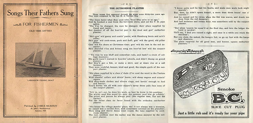 1923 Newfoundland songs