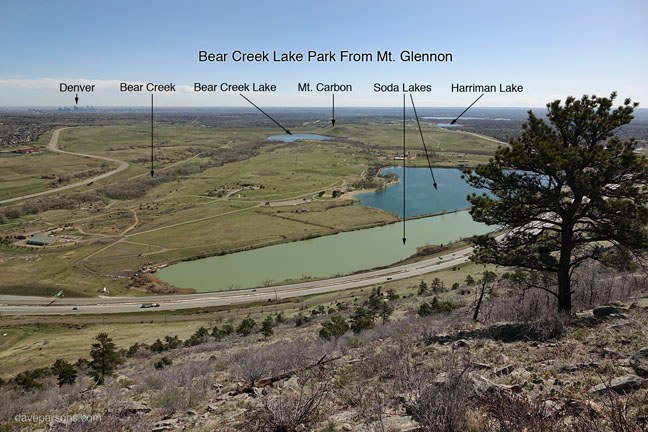 View of Bear Creek Lake Park from Mt. Glennon Morrison Colorado