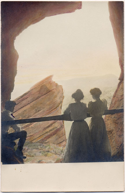 1906 looking out cave in Creation Rock
