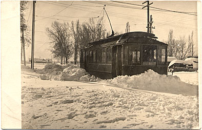 trolley plowing snow