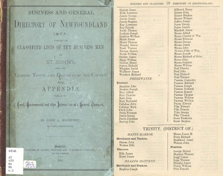 1877 Newfoundland directory