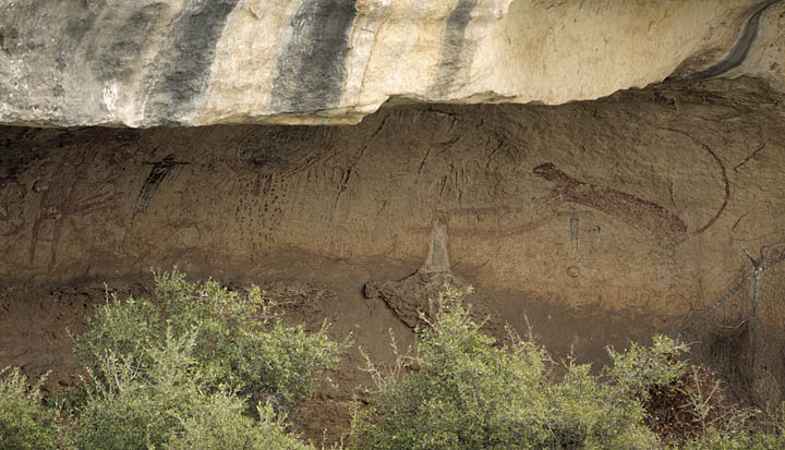 Mountain lion pictograph Panther Cave Archaeological Site in Seminole Canyon State Park 