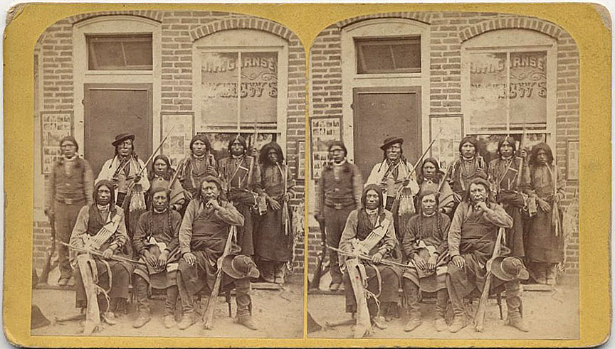 1880s stereoview Colorow ute band